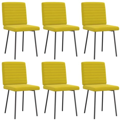 vidaXL Chaises à manger lot de 6 jaune velours (1/5)