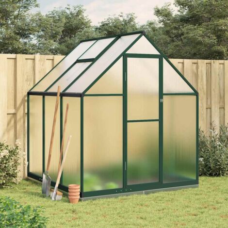 Vidaxl – Serre de jardin polycarbonate 169x169x202 cm – Cadre en aluminium résistant aux intempéries – Panneaux en PC 4 mm – Gouttières intégrées