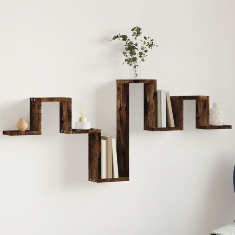 Étagère murale chêne fumé 104,5x10x43 cm bois d'ingénierie vidaXL