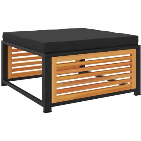 Tabouret de jardin avec coussin 68x68x30cm bois massif d'acacia vidaXL