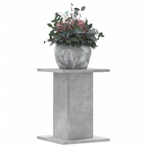 Vidaxl – Supports pour plantes 2 pcs – Bois d'ingénierie gris béton – Surface stable et résistante à l'humidité – Design creux pour stabilité