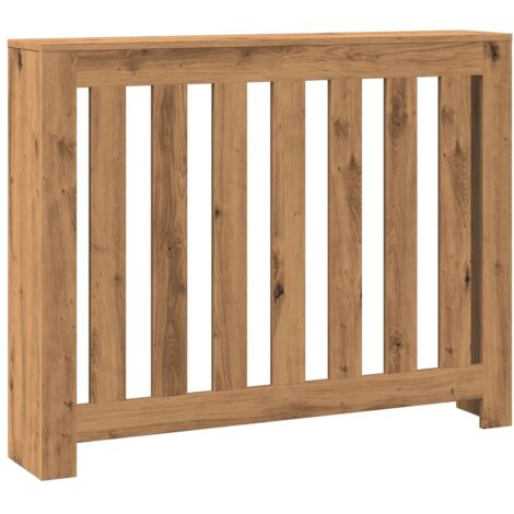 Vidaxl – Cache-radiateur en bois d'ingénierie chêne artisanal 104x20x82 cm – Lattes verticales modernes – Résistant à l'humidité