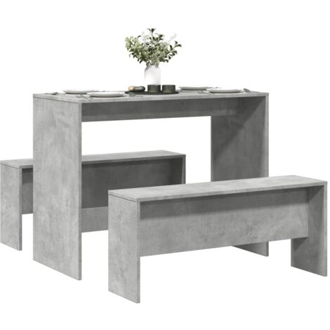 vidaXL Ensemble table à manger et bancs 3 pcs bois d'ingénierie (1/6)