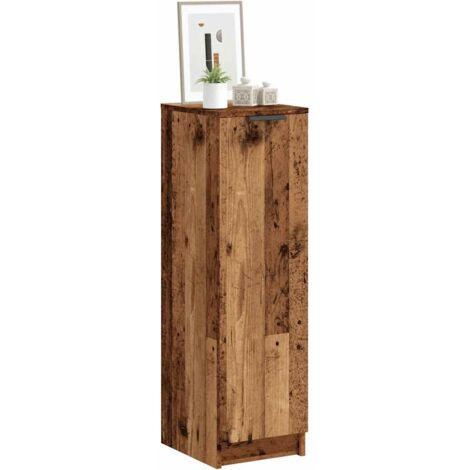 Vidaxl – Armoire à chaussures vieux bois 29,5x35x100,5cm – Bois d'ingénierie – Rangement avec porte – Surface résistante à l'humidité