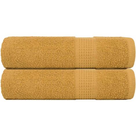 vidaXL Serviettes de douche 2 pcs doré 70x140 cm 360 g/m² 100% coton