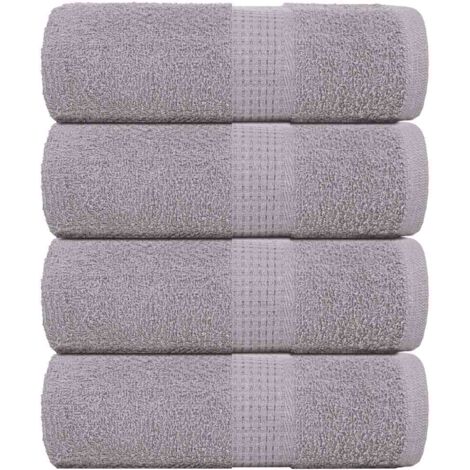 vidaXL Serviettes d'invité FROGN 4 pcs gris 30x50 cm 360 g/m²
