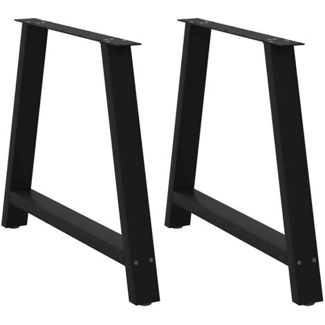 vidaXL Pieds de table basse forme de A 2 pcs noir 90x(72-73) cm acier