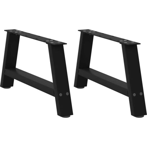 Pieds de table basse en forme de A, 2 pièces, noir, 60 x (30-31) cm, acier vidaXL