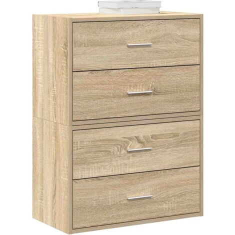 Armoires avec 2 tiroirs 2 pcs chêne sonoma bois d'ingénierie vidaXL