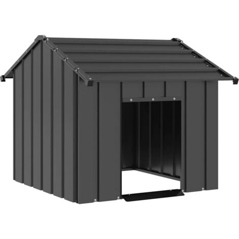 Niche pour chien avec toit noir 85x107x81 cm acier galvanisé vidaXL
