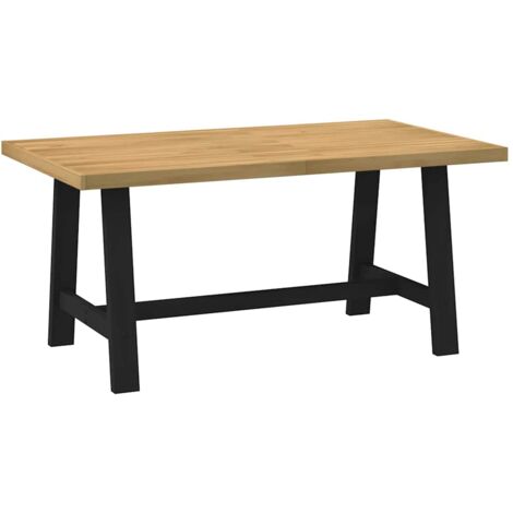 Vidaxl – Table à manger en pin massif 160x90x75cm – Pieds en forme de A – Design rustique pour salle à manger ou cuisine – Entretien facile