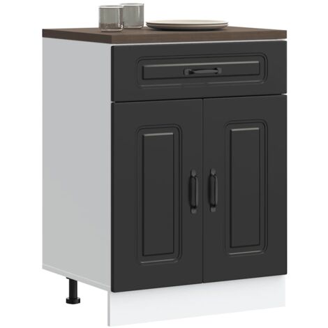 vidaXL Armoire de cuisine Kalmar noir bois d'ingénierie (1/5)