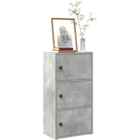 vidaXL Bibliothèque gris béton 40x24x77 cm bois d'ingénierie