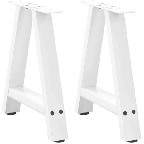 vidaXL Pieds de table basse forme de A 2 pcs blanc 38x(42-43) cm acier