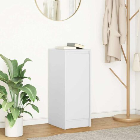 Vidaxl – Buffet blanc 29,5x34x76 cm en bois d'ingénierie – Grand espace de rangement – Installation flexible de la porte – Pour chambre ou salon (1/6)