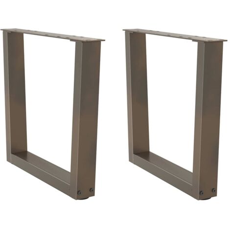 vidaXL Pieds de table basse en forme de V, 2 pièces, acier naturel, 60 x (42-43,3) cm