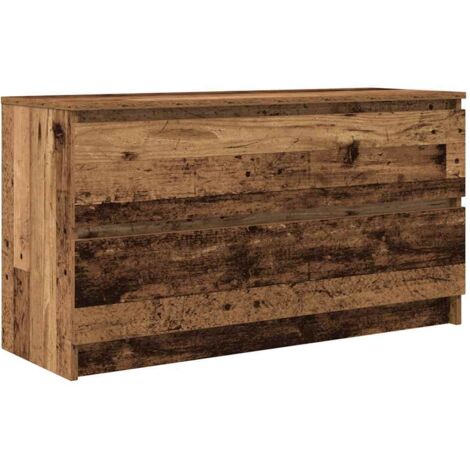 Vidaxl – Meuble TV vieux bois 100x35x54 cm – Bois d'ingénierie – Grand espace de rangement – Fixation murale incluse