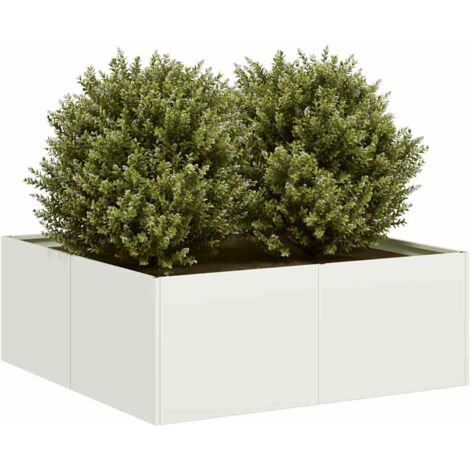 Jardinière blanc 80x80x30 cm acier vidaXL