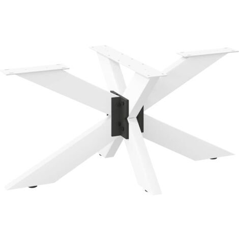 Vidaxl – Pied de table basse araignée blanc – Acier thermolaqué – Dimensions 98 x 58 x (42-43) cm – Niveleurs réglables pour sols irréguliers