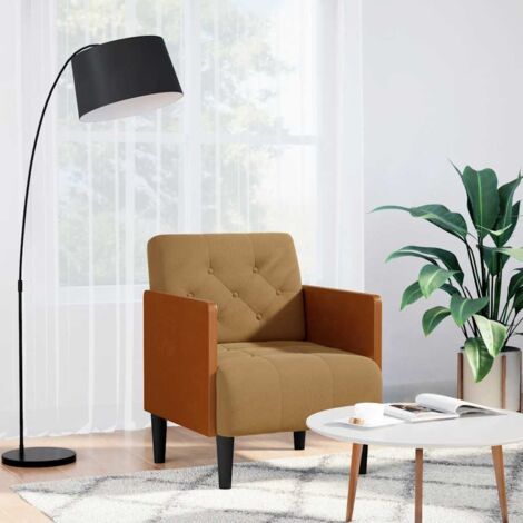 vidaXL Fauteuil avec accoudoirs marron 55 cm velours (1/5)