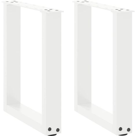 Pieds de table basse en U 2 pièces Blanc 28 x (42-43) cm Acier vidaXL