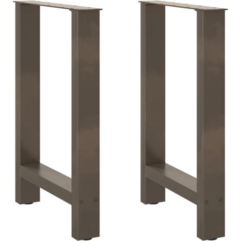 Pieds de table à manger en acier naturel 2 pièces 50 x (72-73) cm Acier vidaXL