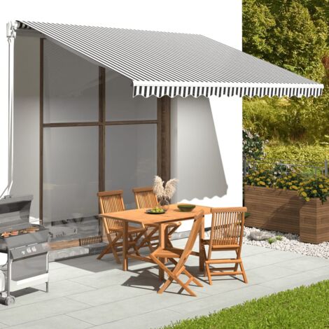 Vidaxl – Toile de remplacement pour auvent 4x3 m – Polyester résistant aux UV – Design léger pour montage facile – Couleur anthracite et blanc