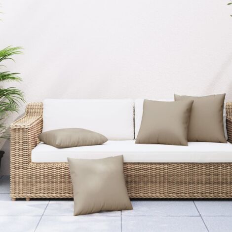 Coussins de canapé lot de 4 taupe 50x50 cm tissu vidaXL (1/5)
