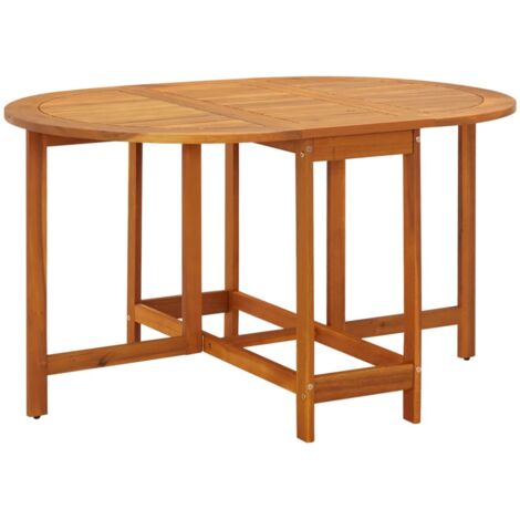 Vidaxl – Table de jardin en bois d'acacia 130x90x72 cm – Finition à l'huile naturelle – Pliable pour espaces réduits – Résistante aux intempéries