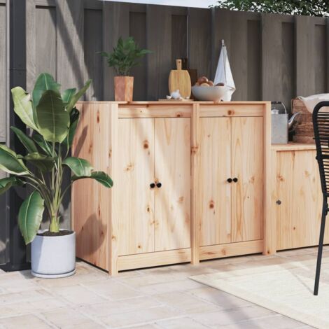Vidaxl – Armoire de jardin en bois de pin massif 106x55x92 cm – Grand espace de rangement – Design modulaire pour cuisine extérieure