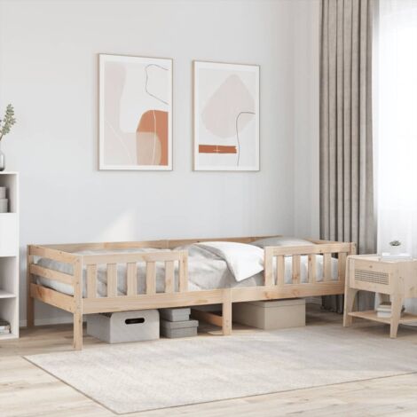 Vidaxl – Cadre de lit 90x200 cm en bois de pin massif – Design moderne et stable – Assemblage requis – Style minimaliste pour chambre