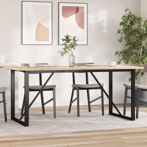 Table à manger cadre en O 180x90x75,5 cm bois pin massif fonte vidaXL