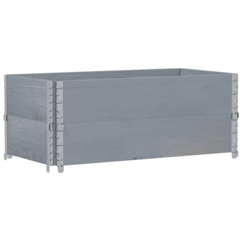 Colliers de palette 2 pcs gris 100x50 cm bois de pin solide vidaXL