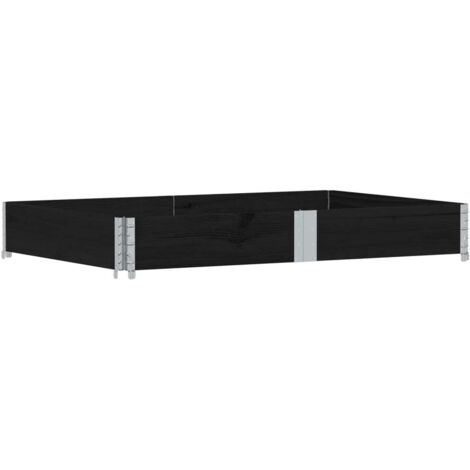 Jardinière noir 150x100 cm bois massif de pin vidaXL