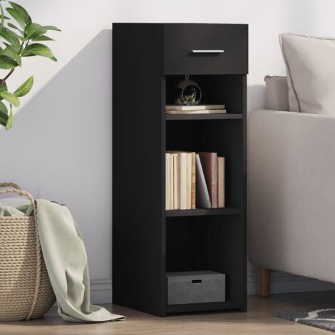 Buffet noir 30x42,5x93 cm bois d'ingénierie vidaXL (1/6)