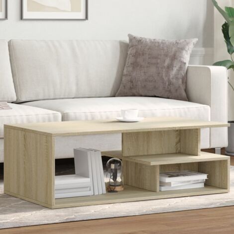 Table basse chêne sonoma 102x55x35 cm bois d'ingénierie vidaXL