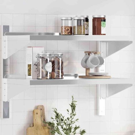 vidaXL Étagère murale à 2 niveaux 75x40x60 cm argenté acier inoxydable (1/5)