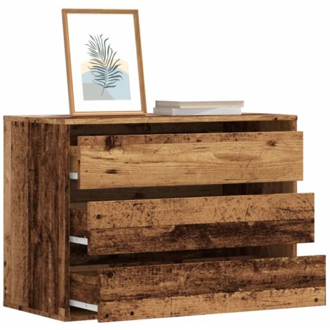 vidaXL Commode d'angle vieux bois 80x41x58 cm bois d'ingénierie