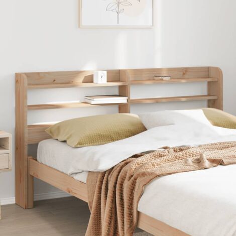Vidaxl – Tête de lit avec étagères 160 cm en bois massif de pin – Cadre stable et durable – Grand espace de rangement pour optimiser votre chambre