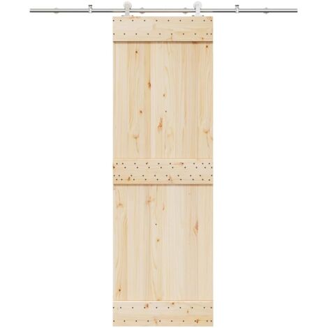 vidaXL Kit fixation porte coulissante 200 cm Acier inoxydable Argenté (1/5)