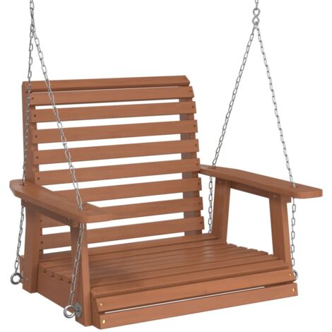 vidaXL Chaise balançoire de jardin chaînes en métal bois massif sapin