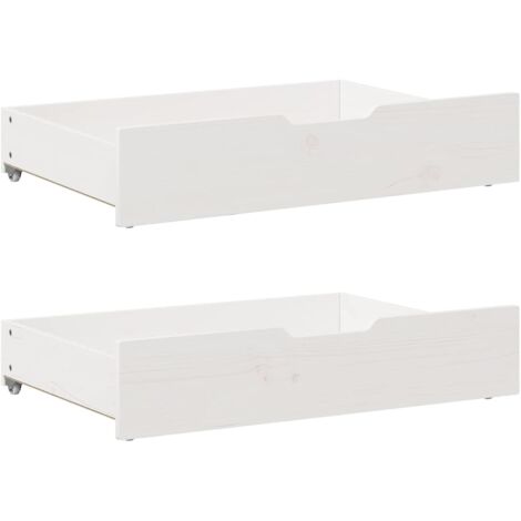 vidaXL Tiroirs sous le lit 2 pcs blanc 85x55x16 cm bois de pin massif