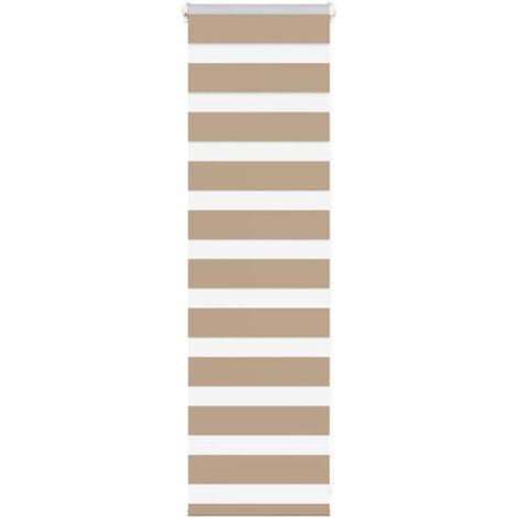 Store zèbre marron sable largeur du tissu 45,9 cm polyester vidaXL