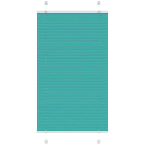 Store plissé vert pétrole 80x100 cm largeur du tissu 79,4 cm vidaXL