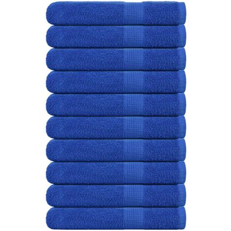 vidaXL Serviettes 10 pcs bleu 100x200 cm 360 g/m² 100% coton