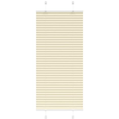 Store plissé crème 65x100 cm largeur du tissu 64,4 cm polyester vidaXL