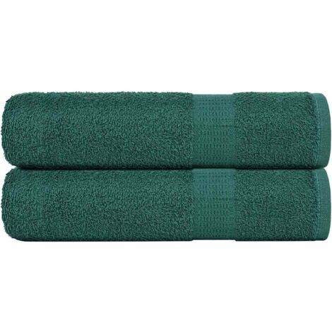 Serviettes de douche 2 pcs vert 70x140 cm 360 g/m² 100% coton vidaXL