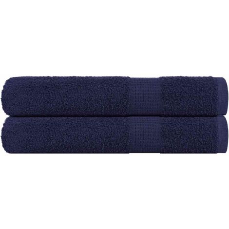 vidaXL Serviettes de sauna 2 pcs bleu marine 80x200 cm 100% coton