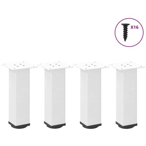 vidaXL Pieds de table basse 4 pcs blanc 30-32 cm acier
