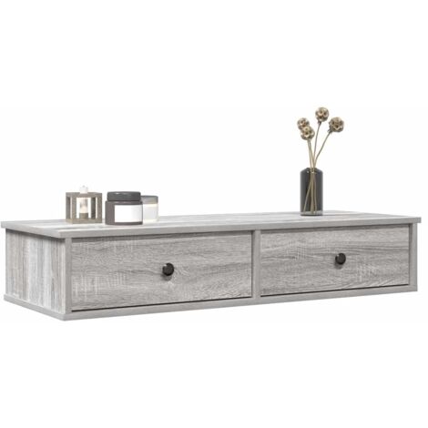 vidaXL Étagère murale avec tiroirs sonoma gris bois d'ingénierie